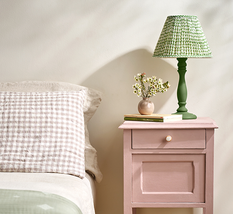 painted lamp and night stand