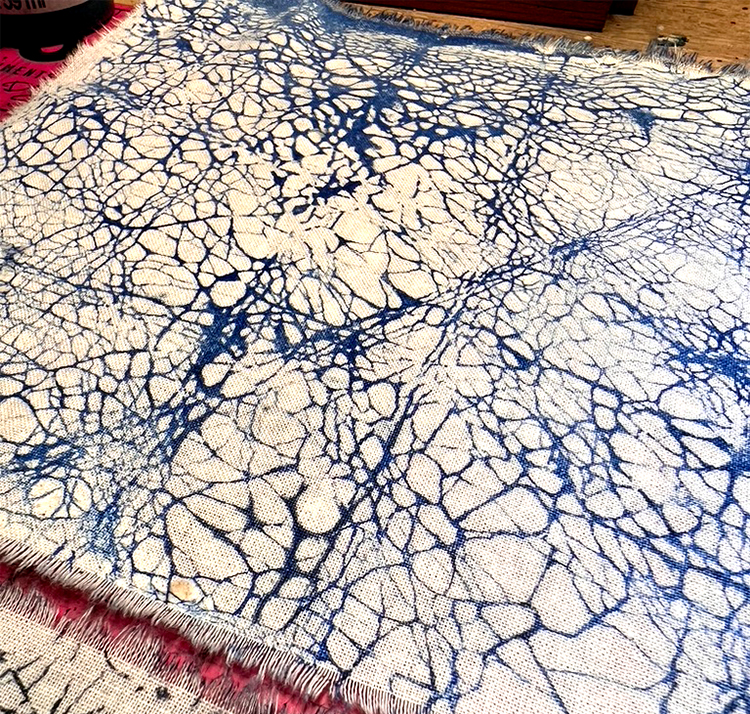 Medium Blue crackle batik