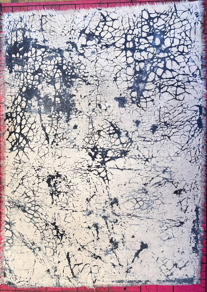 Navy crackle batik art fabric