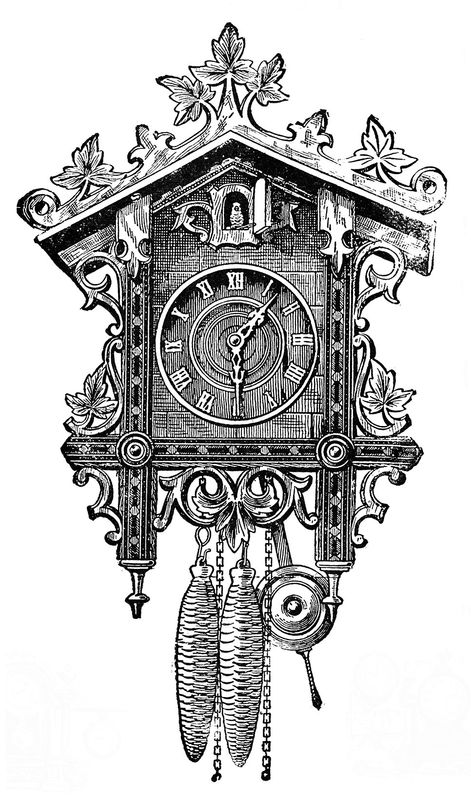 Antique wooden clock