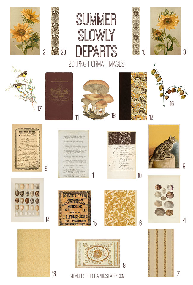 Summer Slowly Departs Ephemera! Graphics Fairy Premium Membership