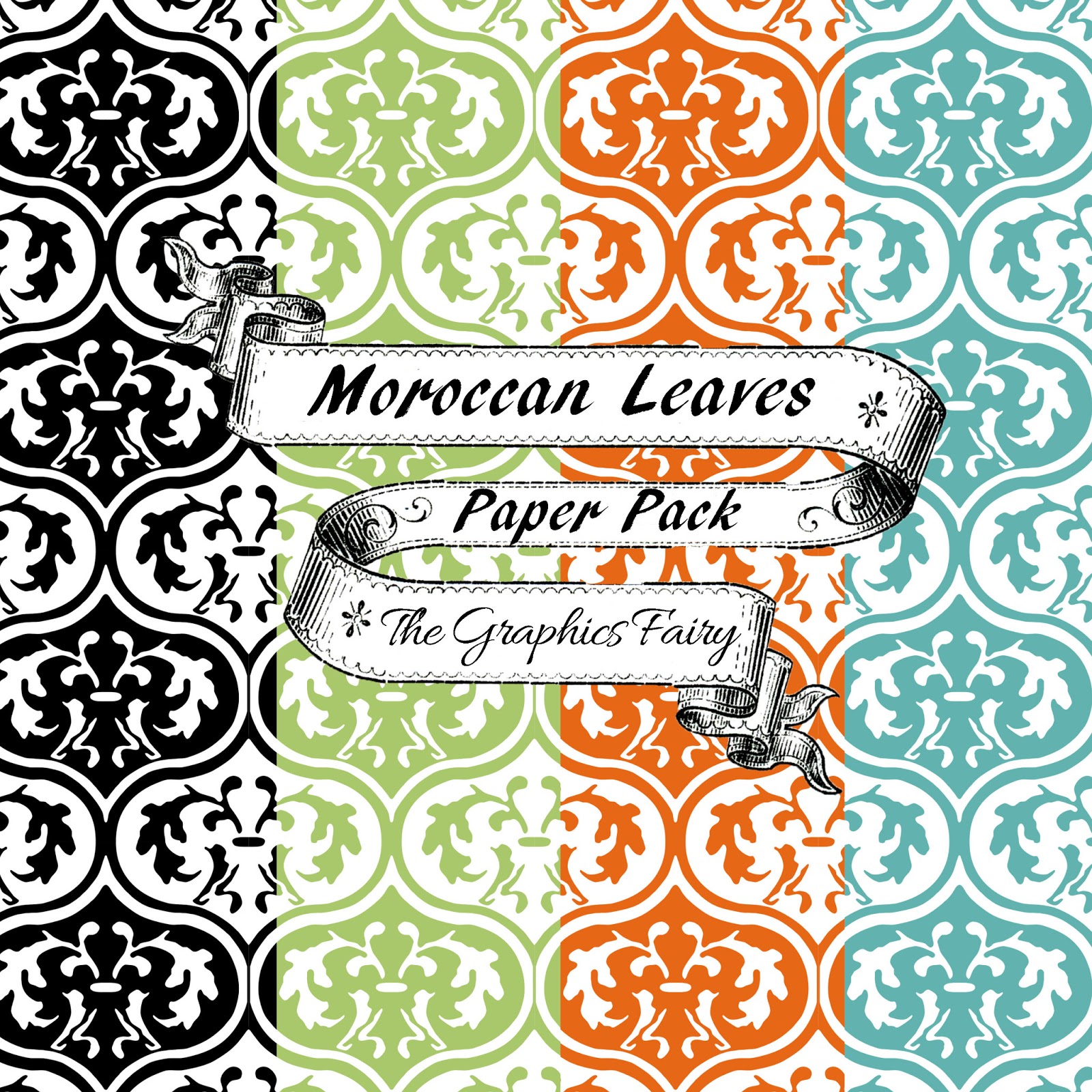 Free Scrapbook Paper Moroccan Leaves The Graphics Fairy