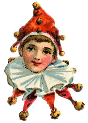 Vintage Images - Cute Elf Clowns - The Graphics Fairy
