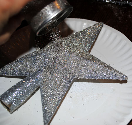 Adding glitter to star