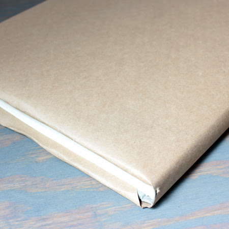 book covered with kraft paper