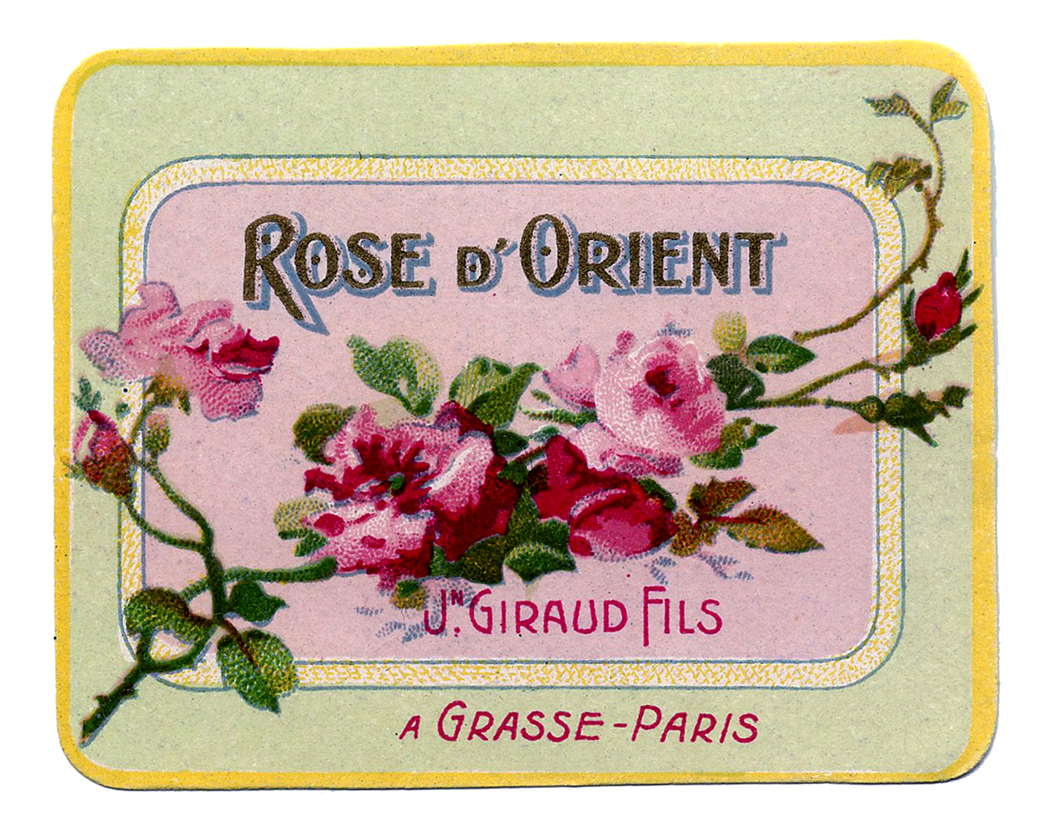 Vintage Graphic - French Soap or Perfume Label - Rose - The Graphics Fairy