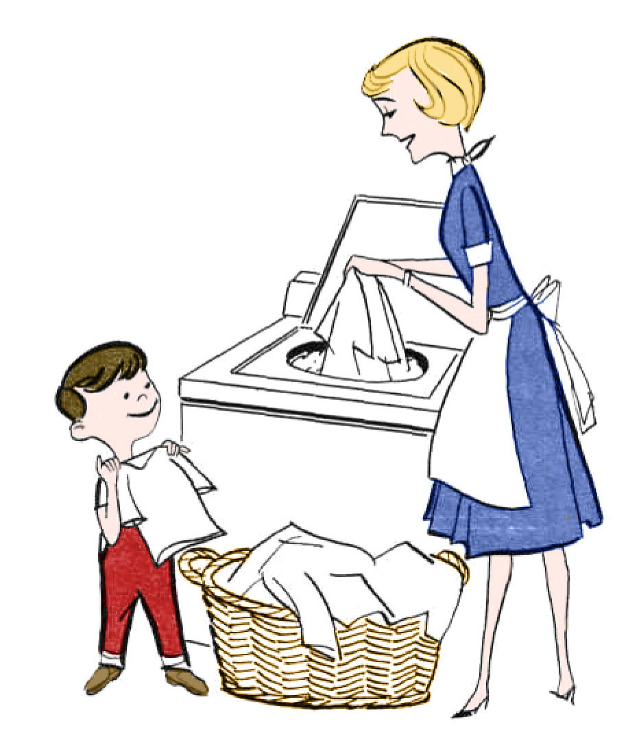 Retro Clip Art - Laundry Day - The Graphics Fairy