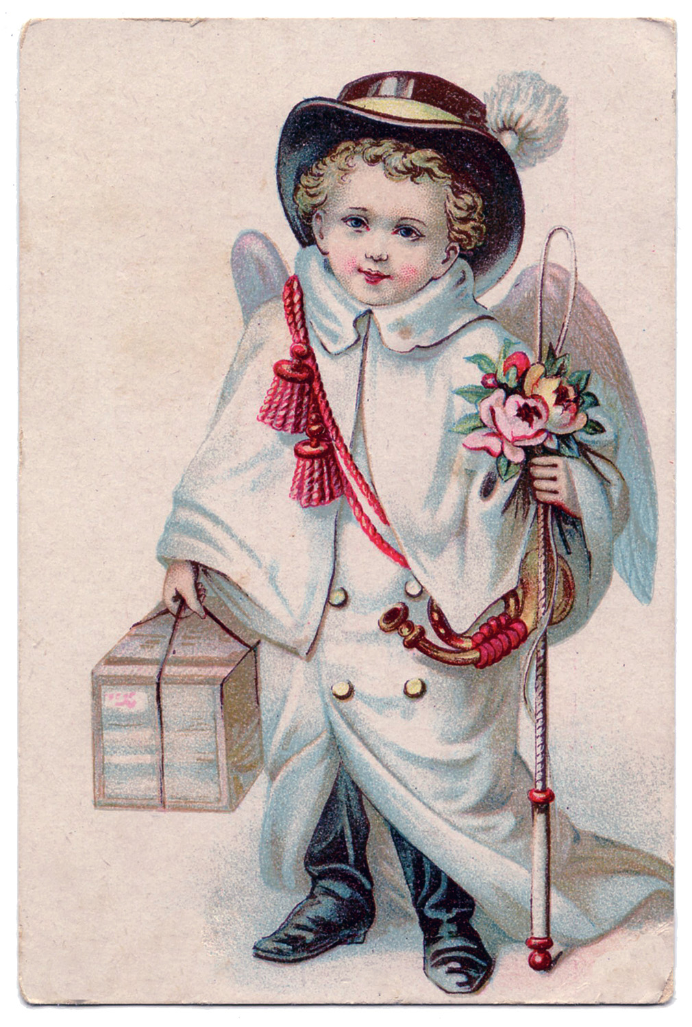 Vintage Christmas Clip Art - Sweet Angel Boy - The 