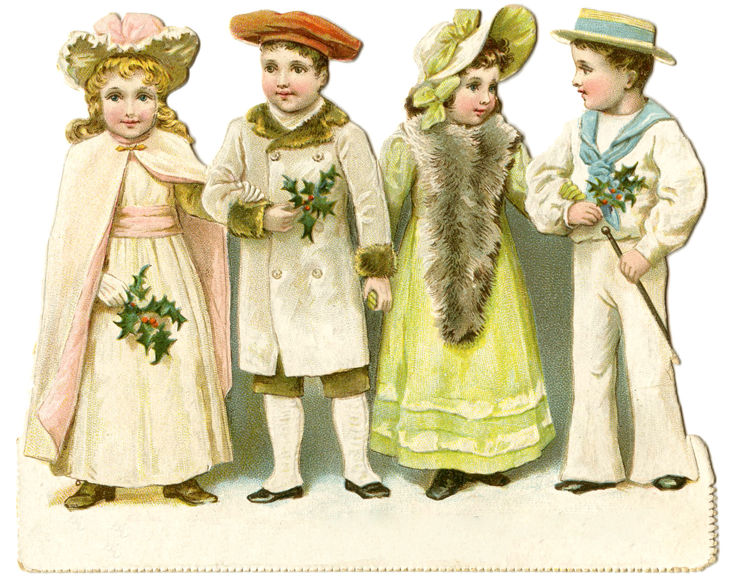 Victorian Clip Art - Christmas Children - The Graphics Fairy