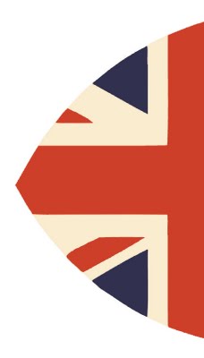 Bottom Half of Union Jack Shield Printable