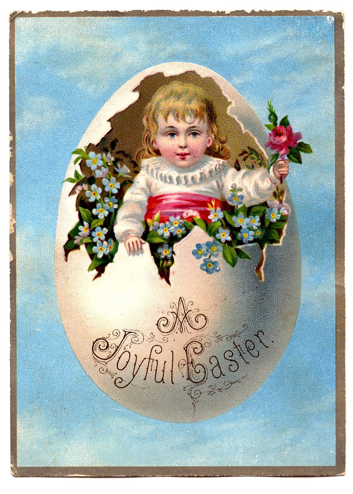 Vintage Clip Art - Precious Child in Egg - The Graphics Fairy