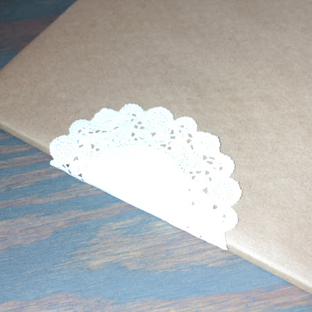 crafter paper book cover with doily