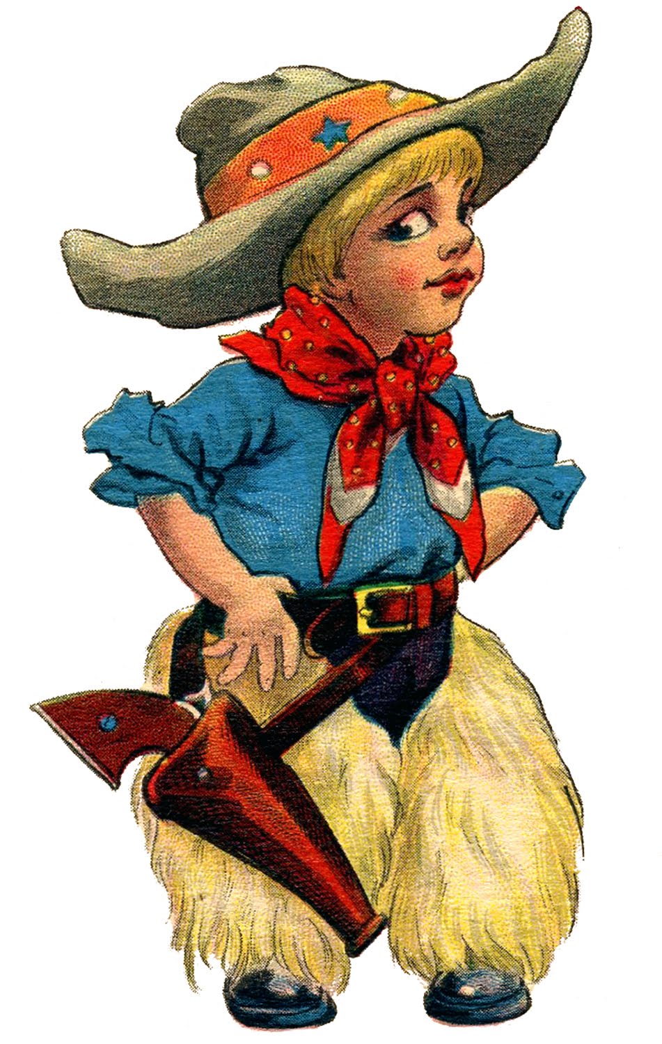 Vintage Clip Art - Cute LIttle Cowboy 2 - The Graphics Fairy