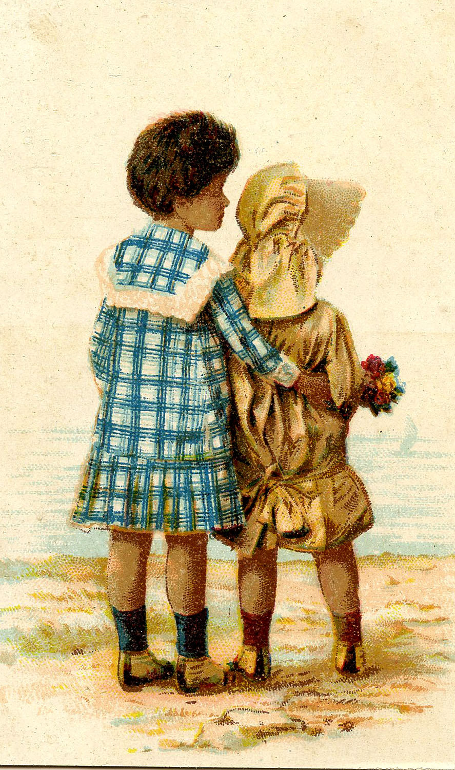 Vintage Graphic - Sweet Black Children - Sunbonnet - The Graphics Fairy