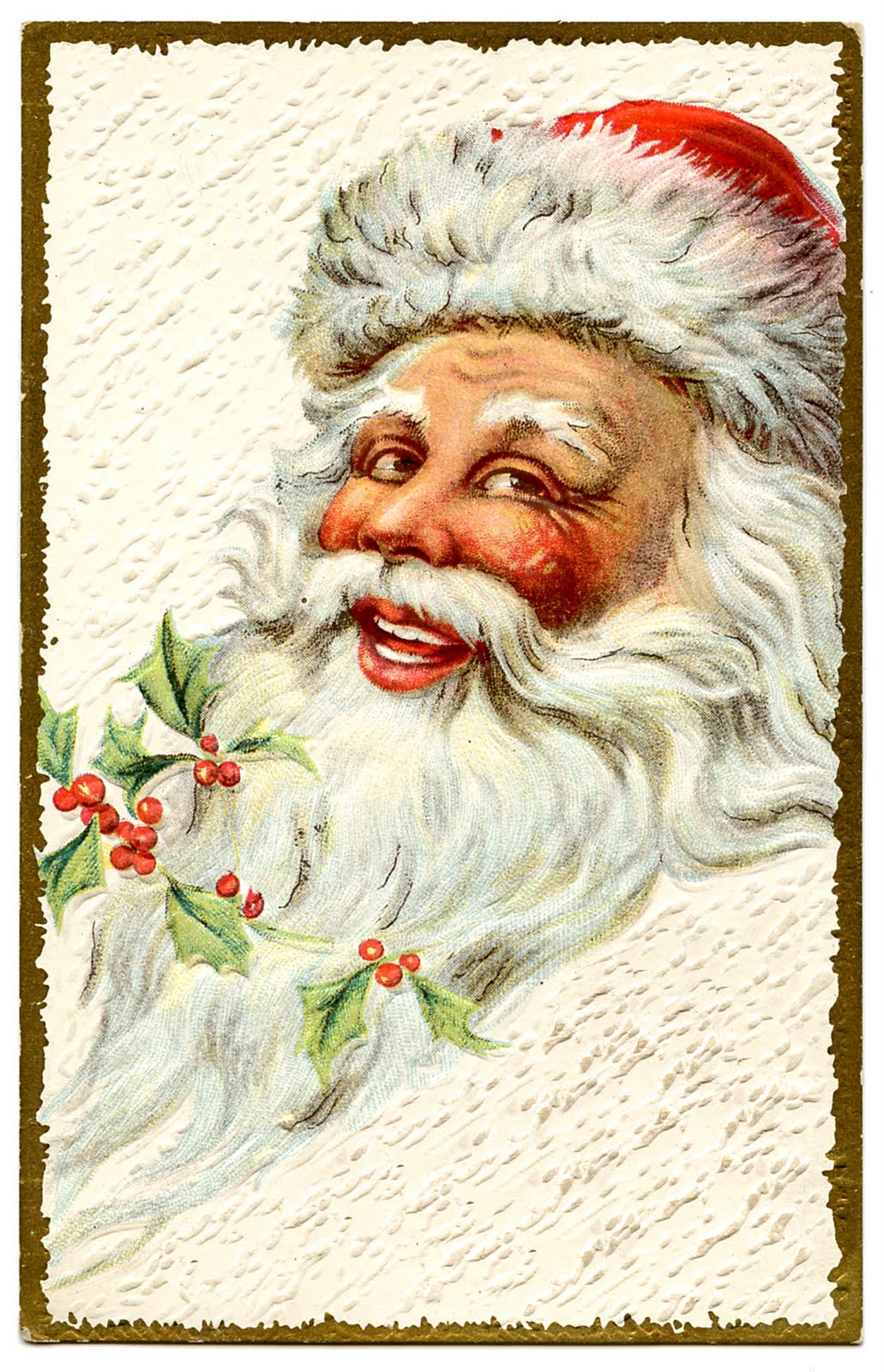 Vintage Christmas Clip Art - Jolly Santa - The Graphics Fairy