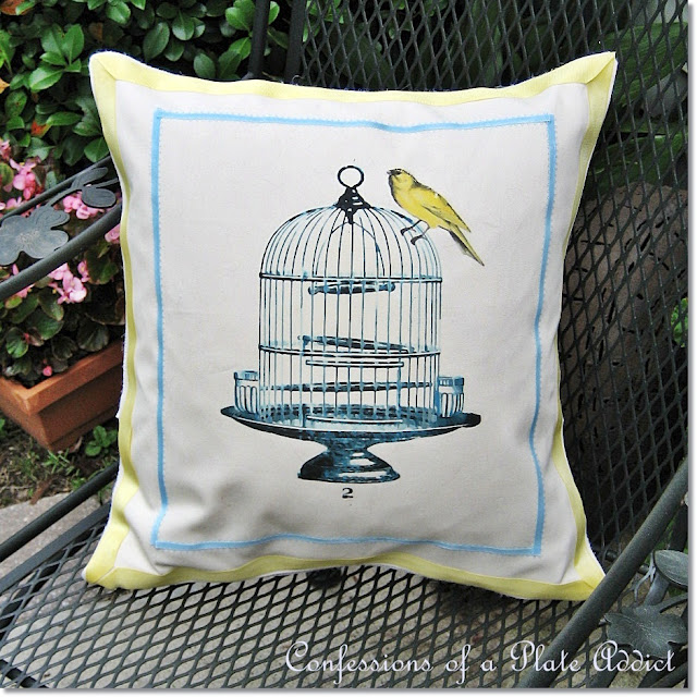 Bird Cage Pillow The Graphics Fairy