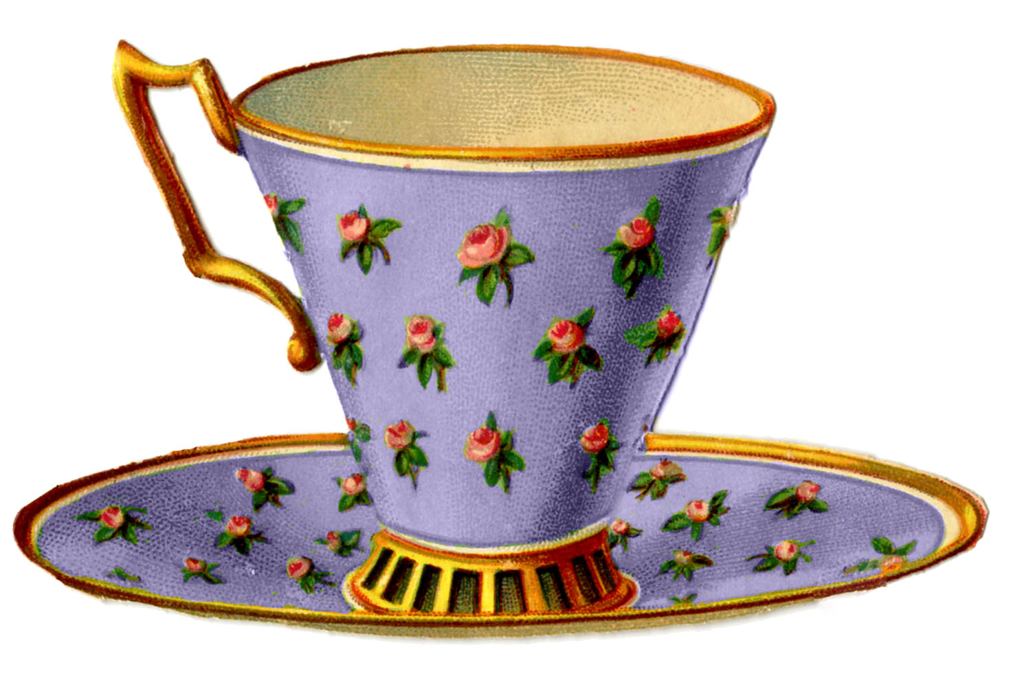 Vintage Graphics - 3 Pretty Teacups with Roses - The ...