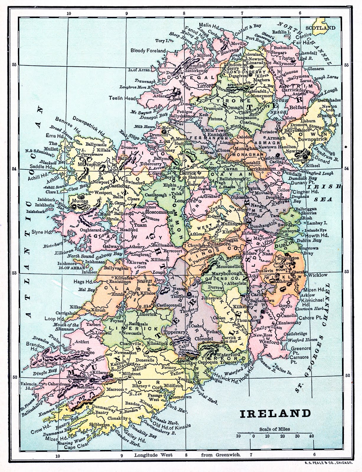 Ireland Printable Map