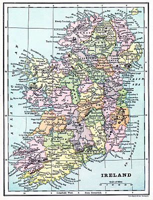 Instant Art Printable - Map of Ireland - The Graphics Fairy