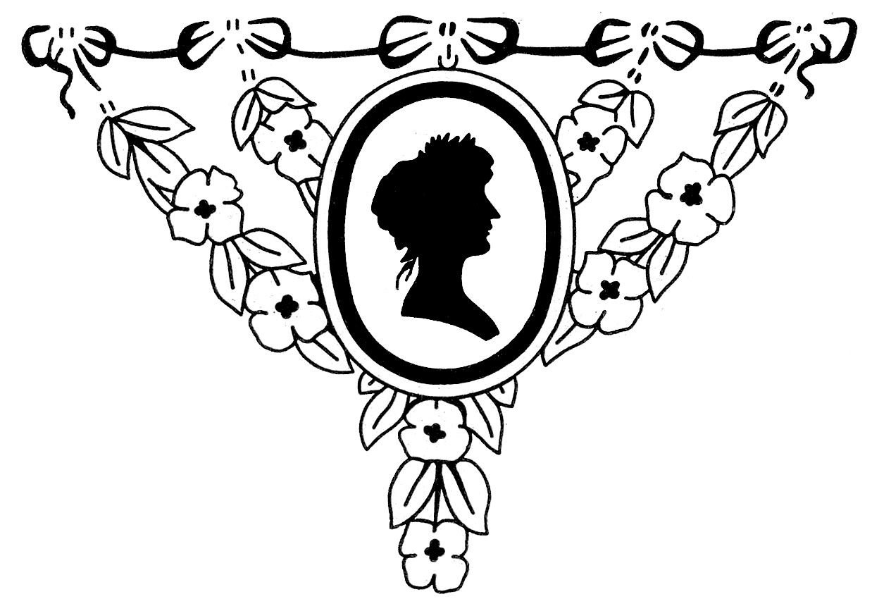 Vintage Graphic Images -Silhouette lady with Floral Frame ...