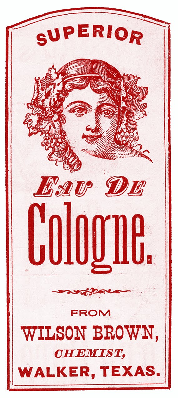 Vintage Clip Art - Pretty Cologne Label - Texas - The Graphics Fairy