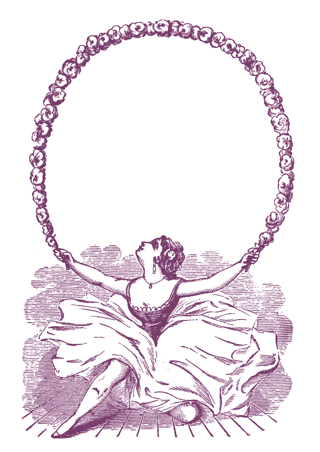 Vintage Clip Art Ballerina with Garland Graphic Frame The Graphics Fairy