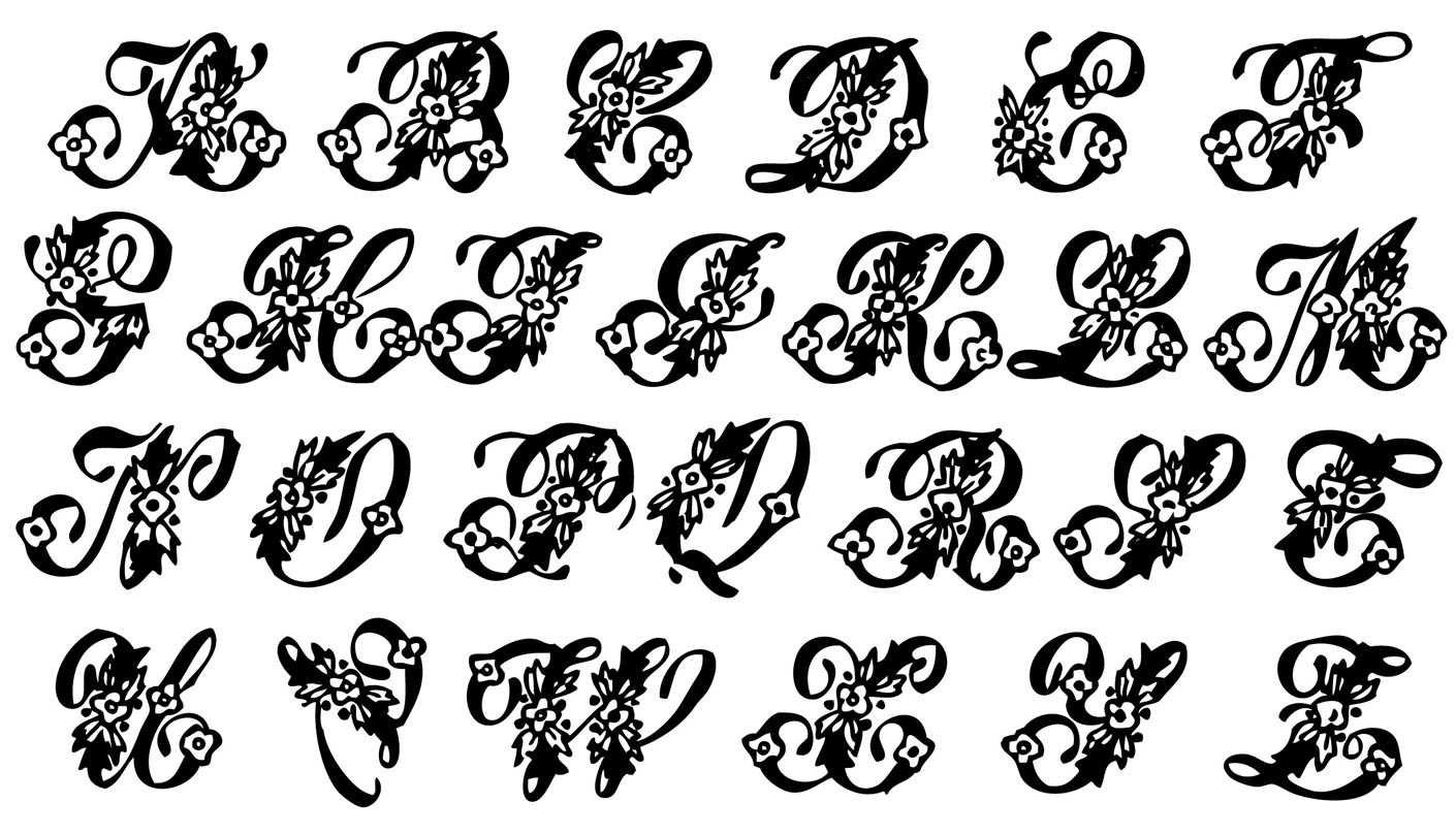 Vintage Clip Art Beautiful Monogram Alphabet The Graphics Fairy