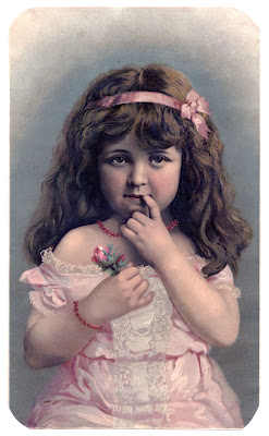 Antique Image - Little Girl with Exceptionally Pretty Face - The