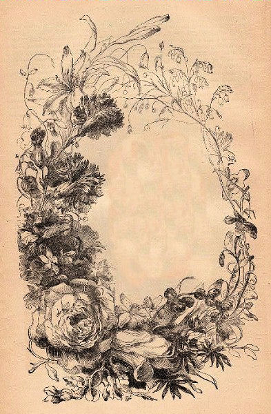 Victorian Floral Frame - The Graphics Fairy