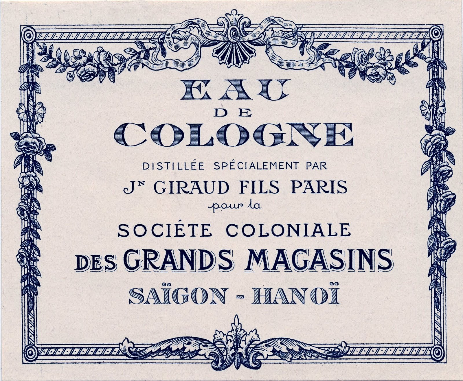 Vintage Graphics - Gorgeous Paris Cologne Label - The Graphics Fairy