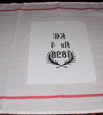 Printed Transfer on top of Kitchen Towel