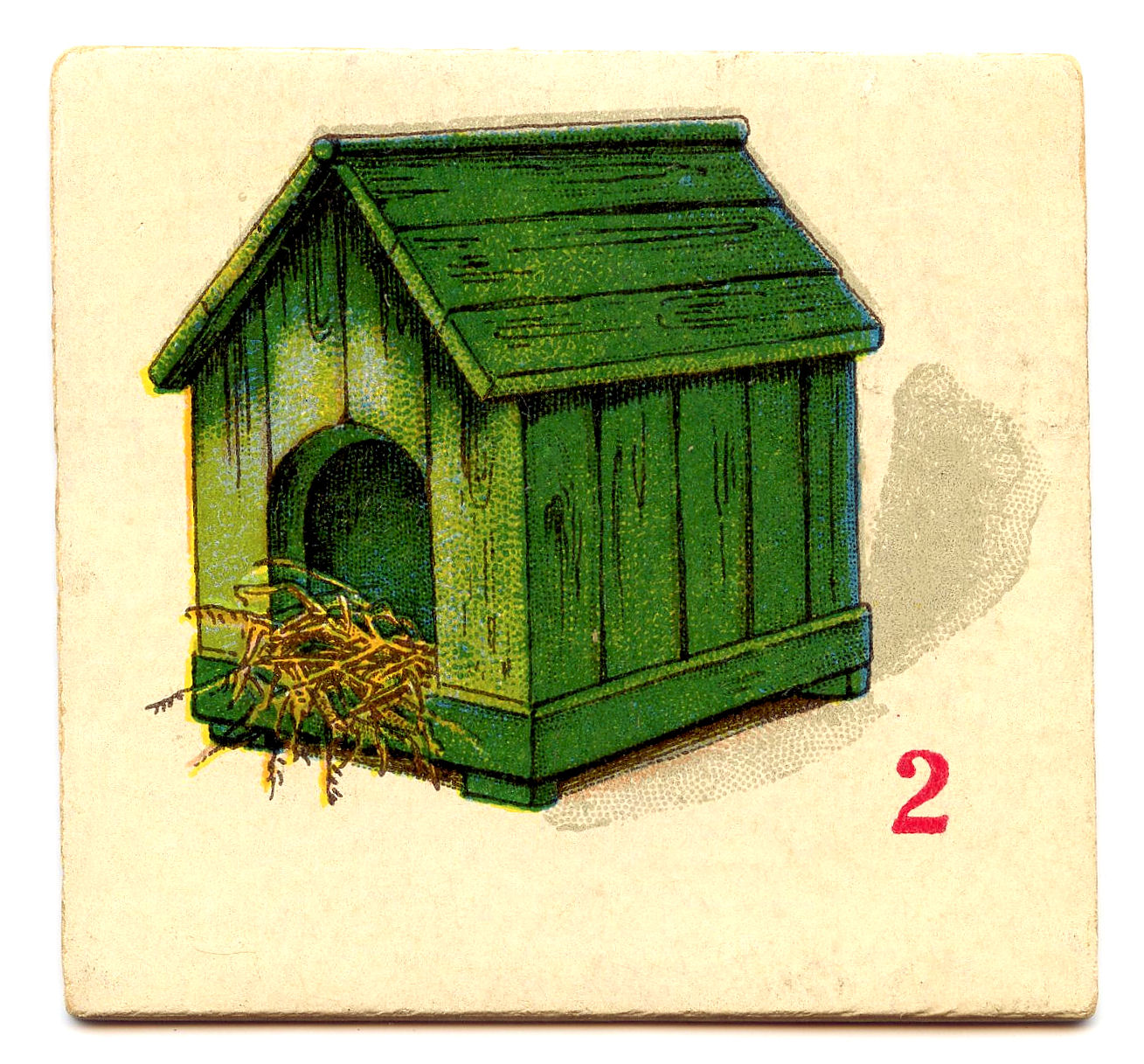 Free Clip Art - Vintage Game Cards - Dog House, Bike, Boat - The