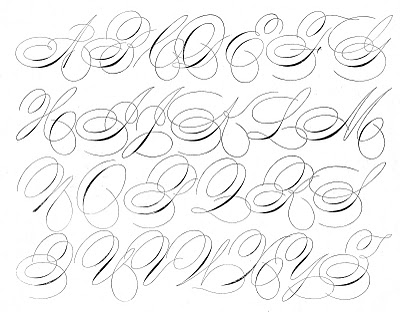 Antique Clip Art - Pen Flourished Alphabet - Swirly - The Graphics Fairy