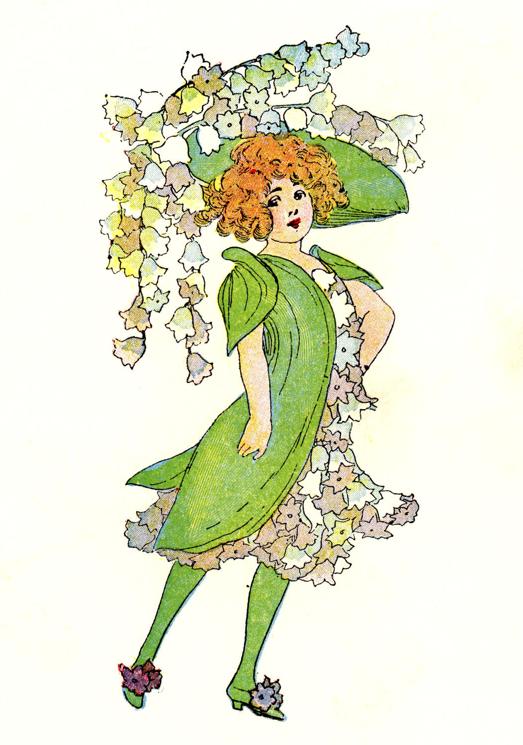 Vintage Clip Art - 3 Flower Fairies - The Graphics Fairy