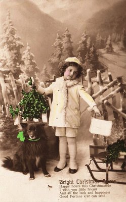 Darling Vintage Postcard - Child with Dog - The Graphics Fairy