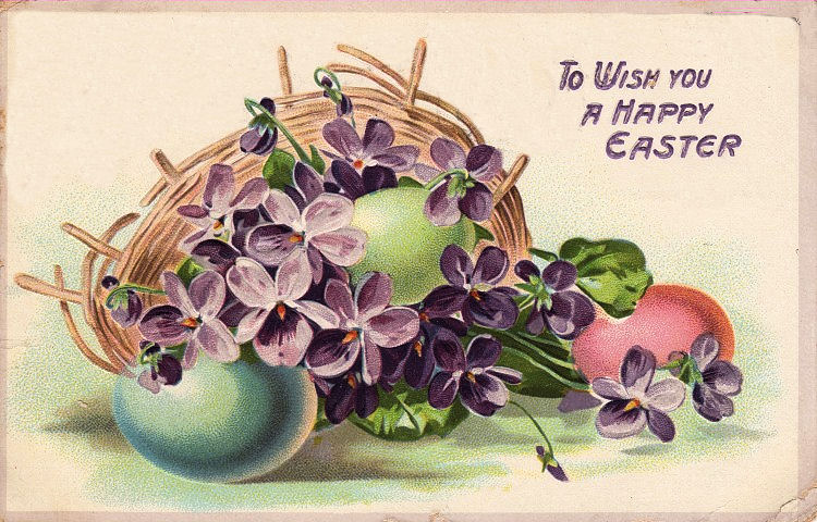 Victorian Clip Art - Easter Eggs & Violets - The Graphics Fairy