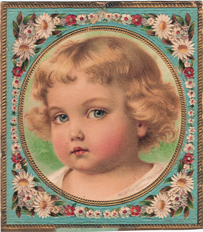 Free Vintage Clip Art - Darling Toddler with Floral Frame - The ...