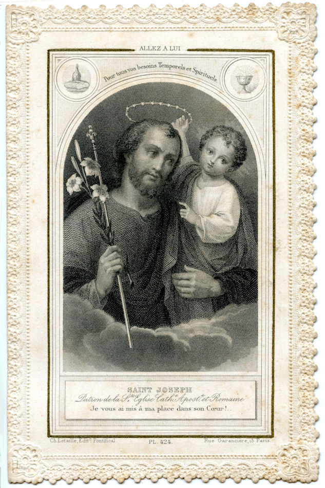 Free Antique Clip Art - Wonderful French Holy Card - The 