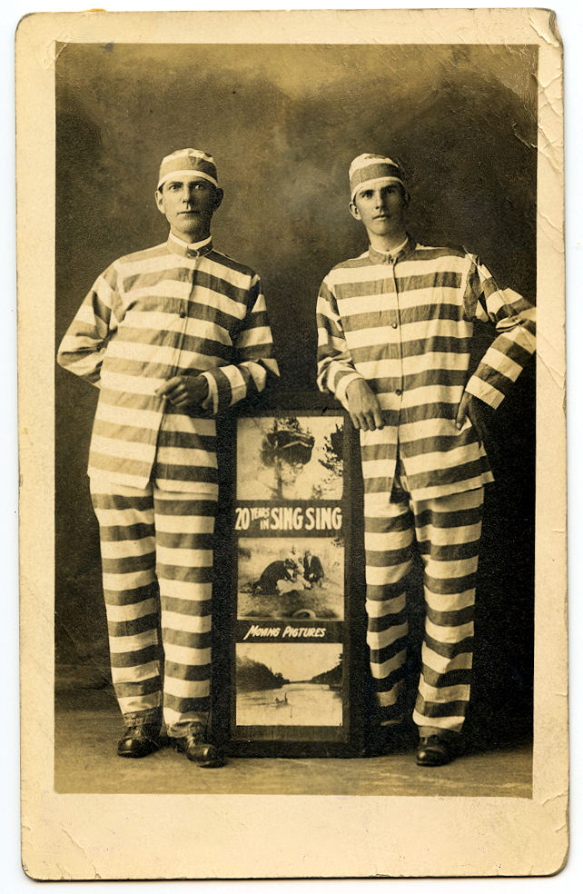 Free Vintage Clip Art Men In Prisoner Costumes Theater