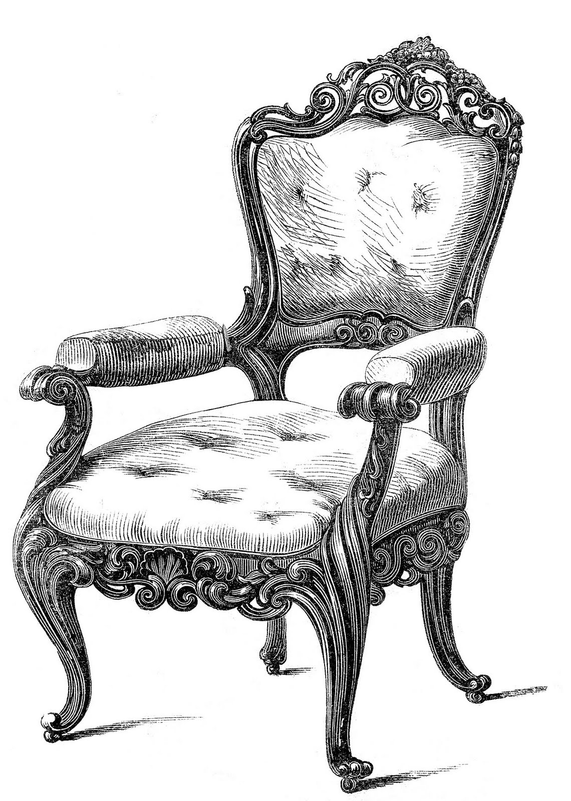 Vintage Clip Art 2 Fancy Chairs The Graphics Fairy