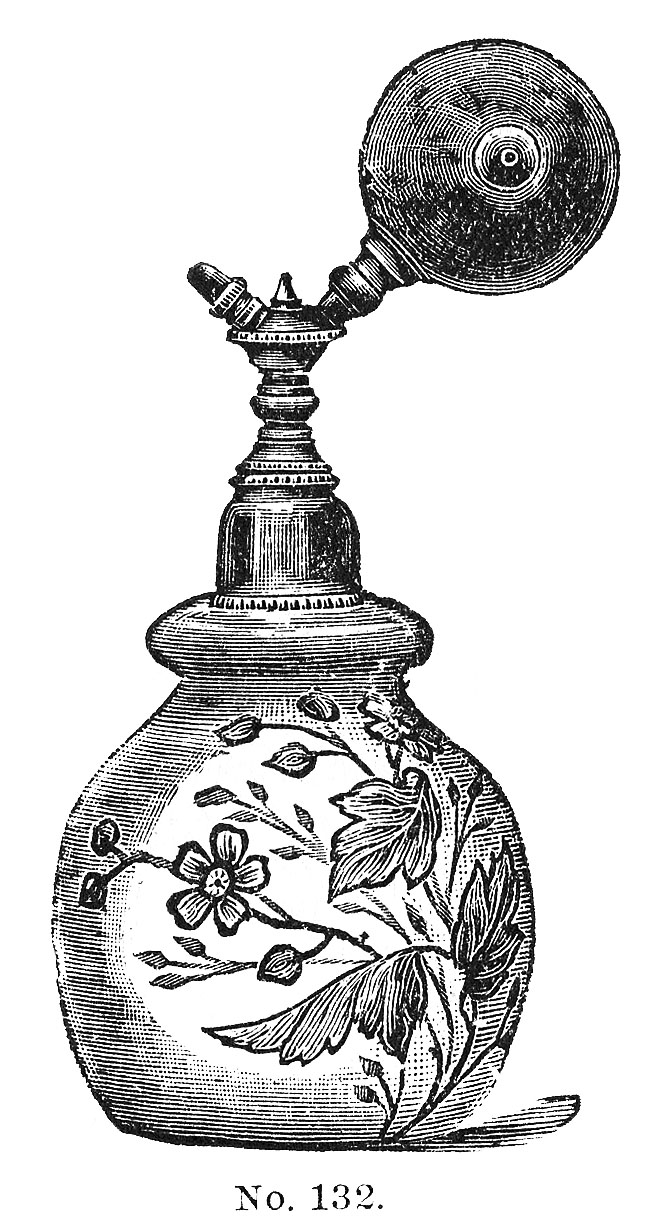 Victorian Clip Art - 3 Perfume Bottles with Atomizers - The Graphics Fairy