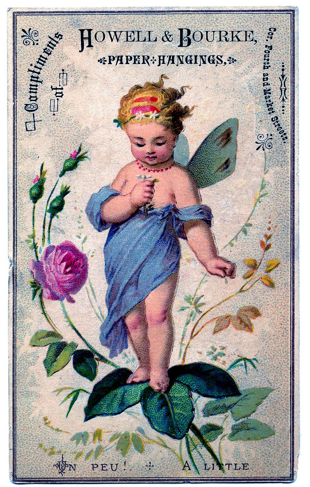 Vintage Image - Adorable Fairy with Rose - The Graphics Fairy