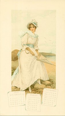 Victorian Calendar Ladies - The Graphics Fairy