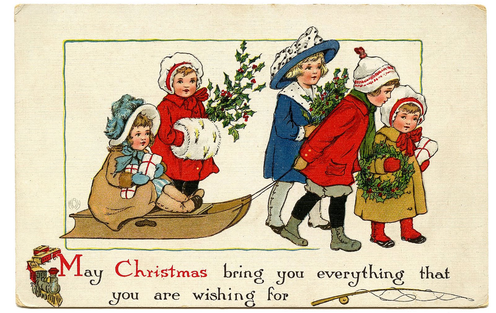 vintage-christmas-graphic-image-cute-children-with-sled-the-graphics-fairy